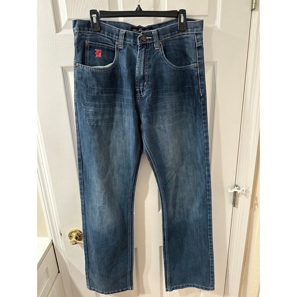 Brooklyn Xpress - 34x34 - Men's Blue Jeans - "B" Embroidered Front & Back